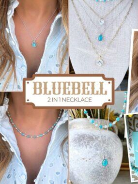 Park Lane BLUEBELL Necklace 2-in-1 Layer SET Genuine Turquoise